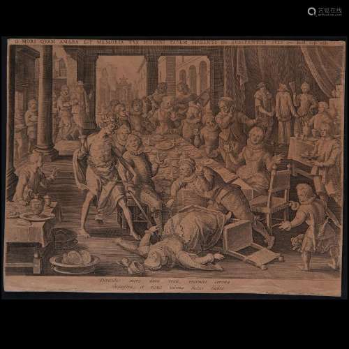 Raphael I Sadeler (Antwerp 1560- Venice 1632), Death strikes...