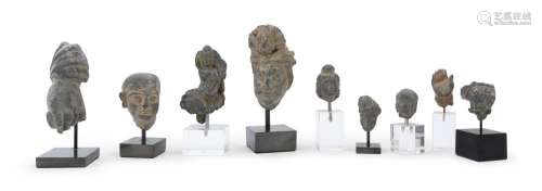 NINE SCHIST FRAGMENTS, ART OF GANDHARA, 3RD-4TH CENTURY AD