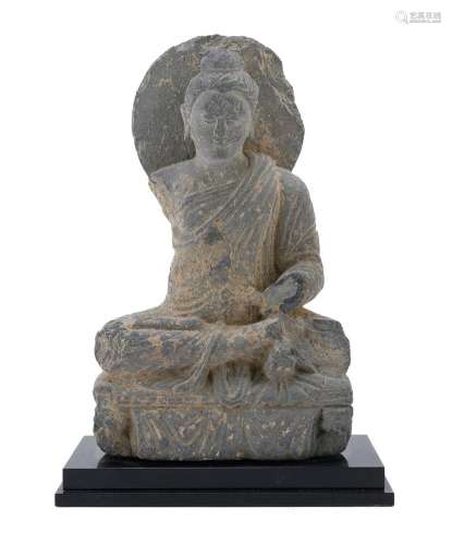 A SCHIST SCULPTURE DEPICTING BUDDHA, ART OF GANDHARA, 2ND-3R...