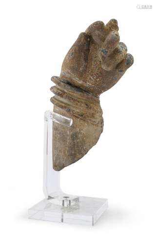 A SCHIST BODHISATTVA HAND, ART OF GANDHARA 2ND-3RD CENTURY A...