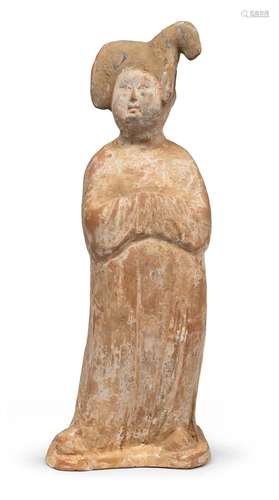 A TERRACOTTA FIGURE OF YANG GUIFEI, CHINA TANG DYNASTY (618-...