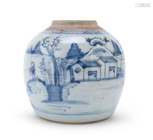 A BLUE AND WHITE PORCELAIN JAR, CHINA 19TH CENTURY