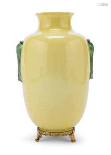 A YELLOW-GROUND PORCELAIN VASE, CHINA LATE 19TH, EARLY 20TH ...