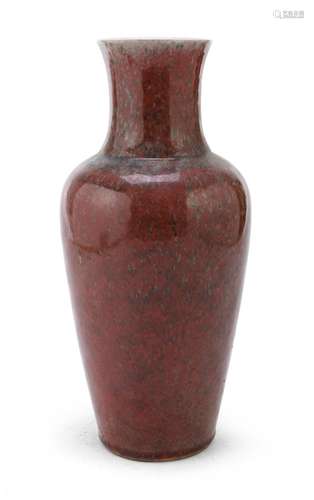 A RED-GLAZED PORCELAIN VASE, CHINA, 20TH CENTURY