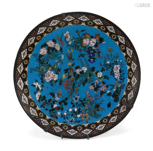 A LARGE CLOISONNÈ ENAMEL DISH, JAPAN LATE19TH, EARLY 20TH CE...