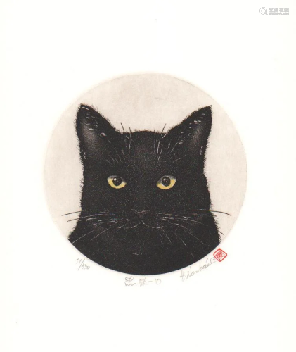 Hiroto Norikane (B. - 1949) : Black Cat - 10