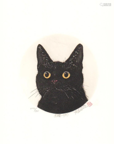 Hiroto Norikane (B. - 1949) : Black Cat - 9(B)