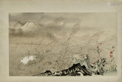 Takeuchi Seihô: Jumping Rabbit in the Moor