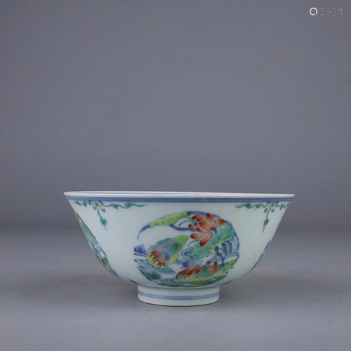 CHINESE DOUCAI BOWL DEPICTING 'MANDARIN DUCK', &#x...