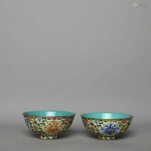 CHINESE PAINTED-ENAMEL CUP DEPICTING 'FLORAL', &#x...