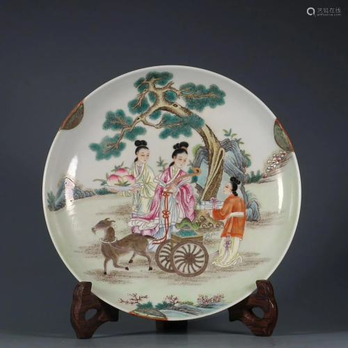 CHINESE FAMILLE-ROSE CHARGER DEPICTING 'FIGURE STORY&#x...