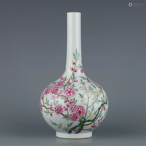 CHINESE FAMILLE-ROSE PEAR-FORM VASE DEPICTING 'FLORAL&#...