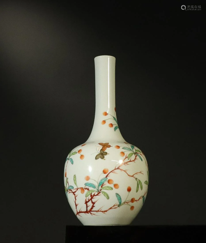 CHINESE FAMILLE-ROSE PEAR-FORM VASE DEPICTING 'FLORAL&#...