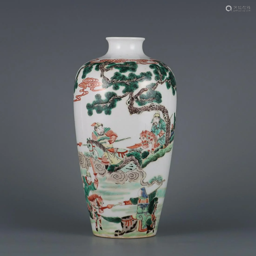 CHINESE FAMILLE-VERTE MEIPING VASE DEPICTING 'FIGURE ST...