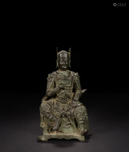 CHINESE BRONZE FIGURE OF ERLANG SHEN