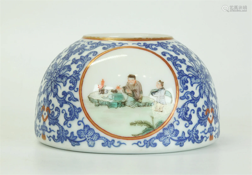 Chinese Enamel Porcelain Brush Washer; Jurentang