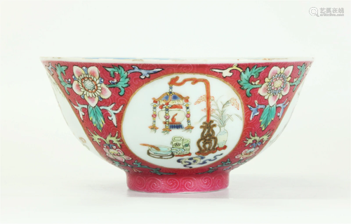 Chinese "Lantern" Porcelain Bowl Daoguang Mark