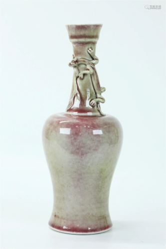 Chinese Peachbloom Pink Porcelain Mallet Vase