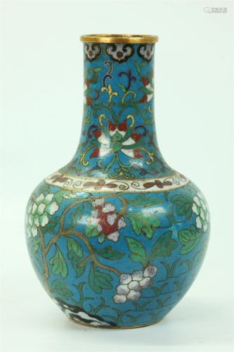 Chinese 18th/19th C Gilt Bronze & Cloisonne Vase