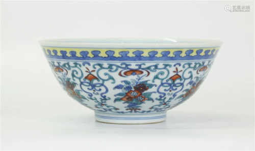 Chinese Doucai Enameled Porcelain Bowl