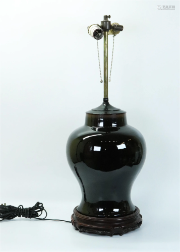 Chinese Mirror Black Glazed Porcelain Jar