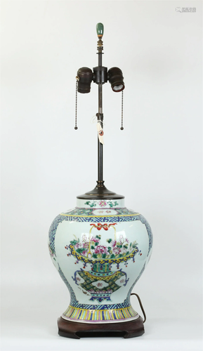 Chinese Famille Rose Enameled Porcelain Jar