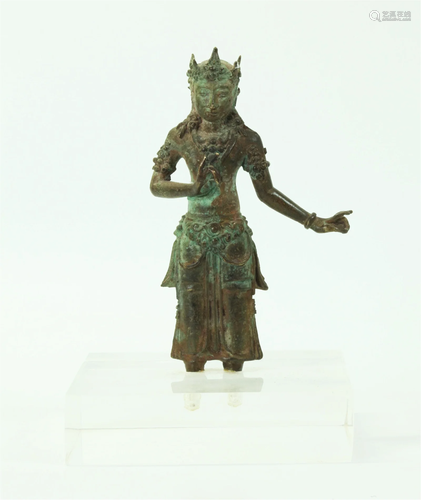 South East Asian Standing Bronze Bodhisattva