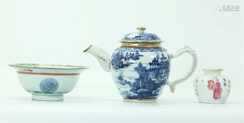 3 Chinese good 18th/19th C Porcelains