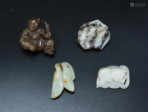 4 Chinese Ming / Qing Jade Toggles