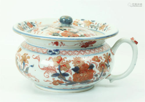 Rare Chinese Kangxi Blue Red & Gold Porcelain Pot
