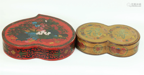 2 Chinese Qing Presentation Lacquer Boxes
