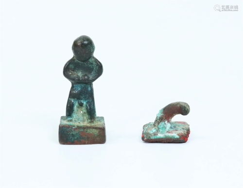2 Chinese Archaistic Bronze Seals