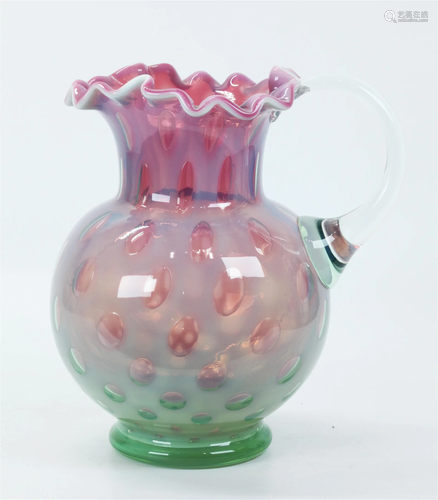 American Mt Washington 19 C Overlay Glass Pitcher