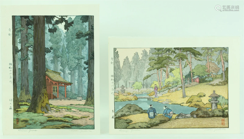 2 Toshi Yoshida Woodblock Prints