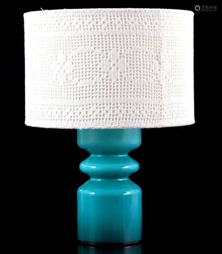 Blue glass table lamp