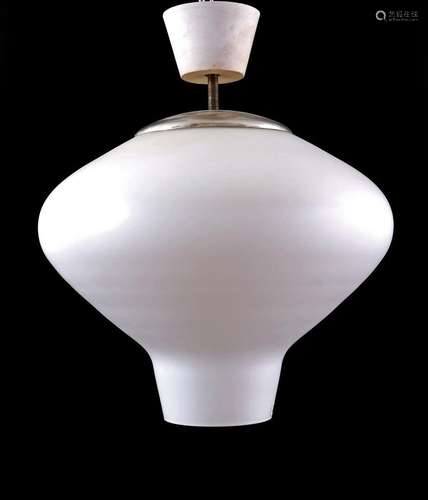 White milk glass hanging lamp