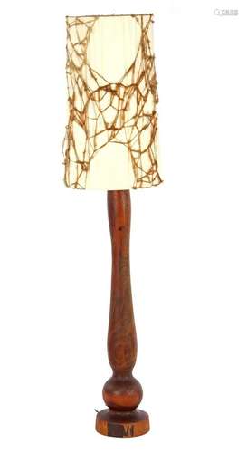 Solid walnut floor lamp