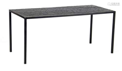 Black lacquered metal coffee table