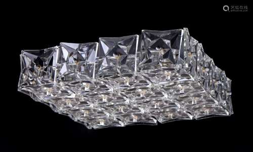 Large Crystal Flashmount Light Fixture