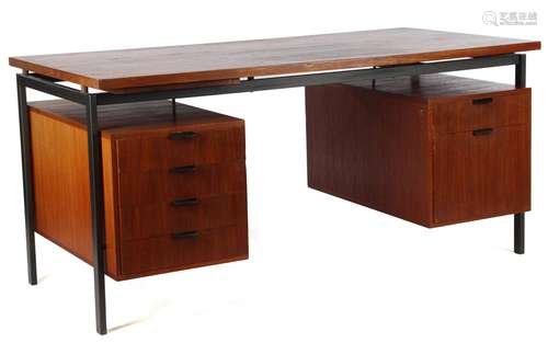 Teak veneer desk