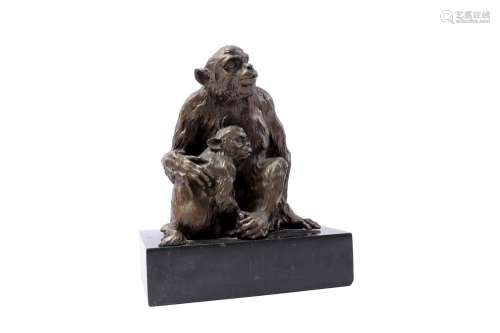 Bronze statue of a monkey
