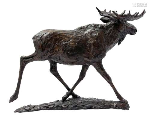 Bronze statue of a moose