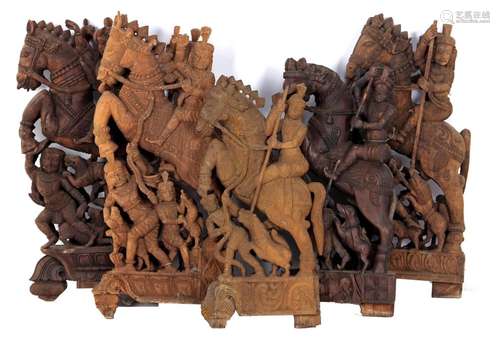 5 wooden carved ornaments