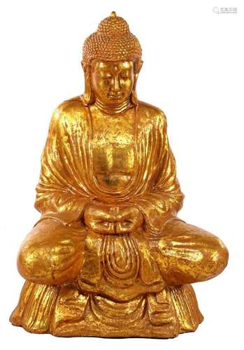 Earthenware gold colored Buddha