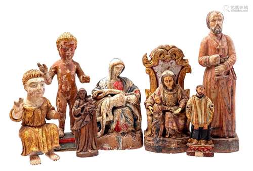 lot 7 various wooden statues