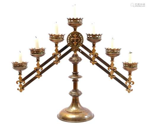 Brass 7-light church candlestick