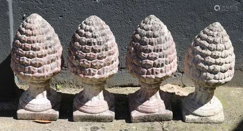 4 concrete pinecone/pomegranate