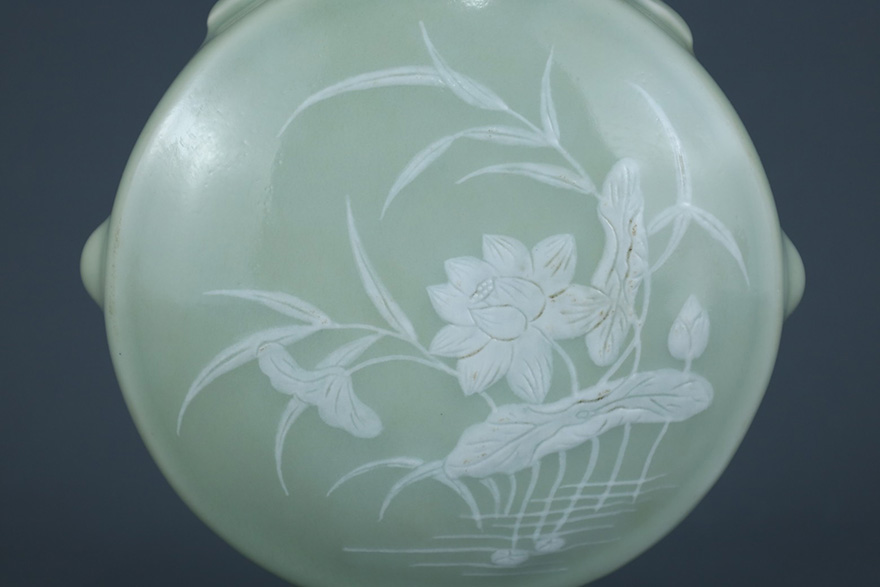 清乾隆鯖双龍穿花紋福筒鹿尊 景徳鎮 花瓶現代工芸品美術品 置物 - 通販