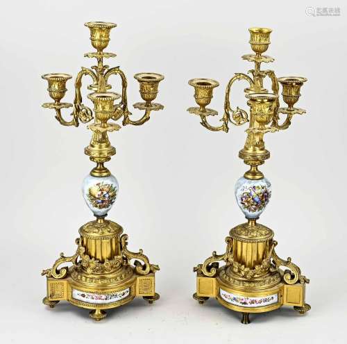 Two French candlesticks, H 45 cm.