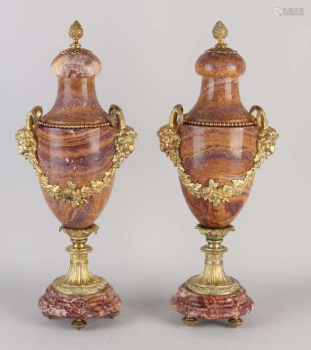 Two French cassolettes, H 47 cm.